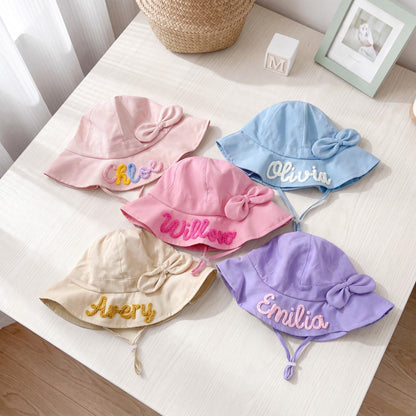 Personalized Girls Sun Hat with Custom Name