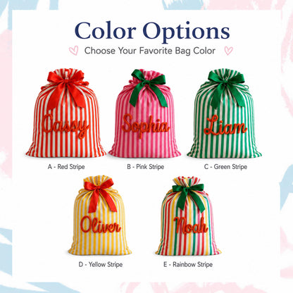Personalized Christmas Gift Sack Santa Bag for Kids with Custom Name
