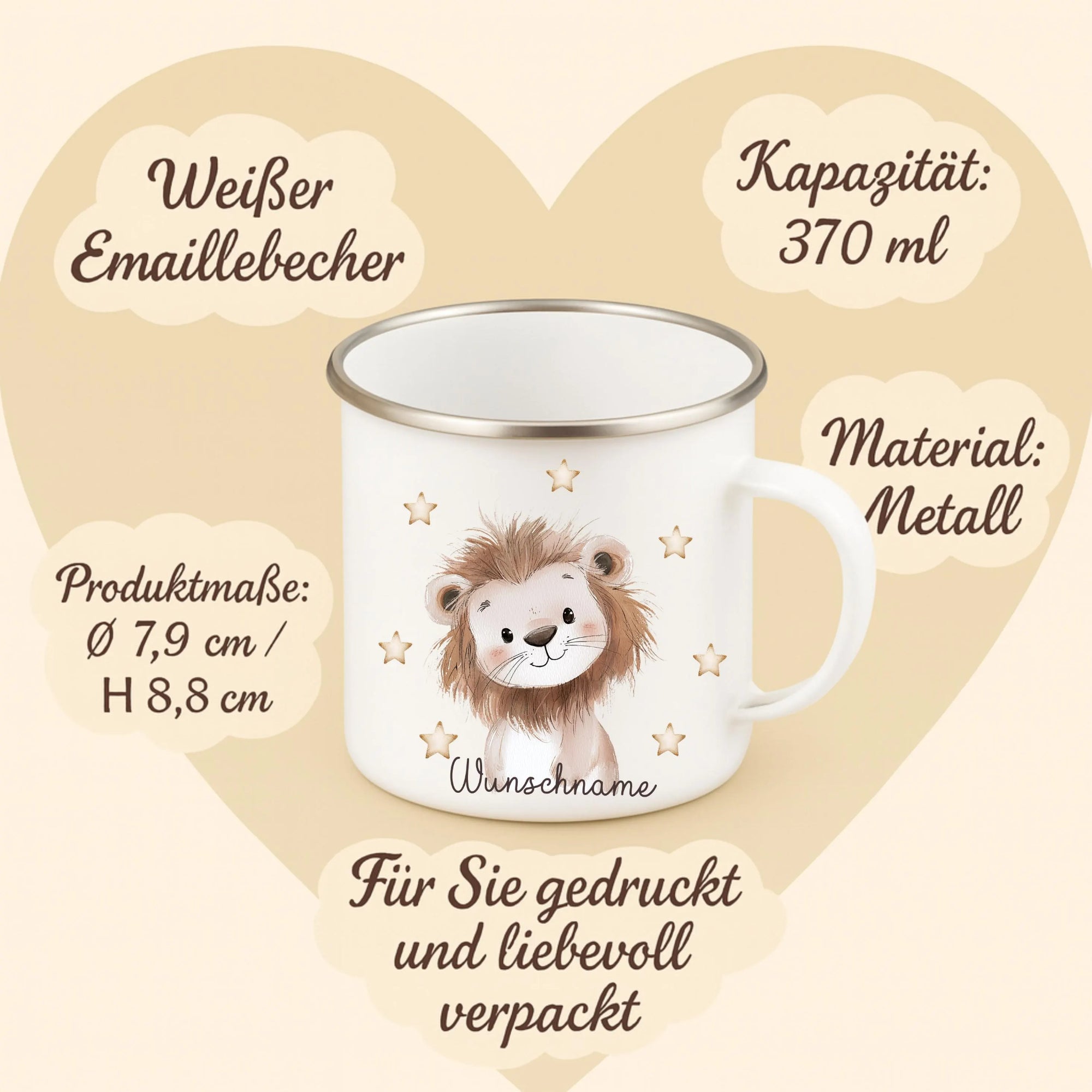 Personalized Kids Safari Animal Enamel Mug - Sokidsun