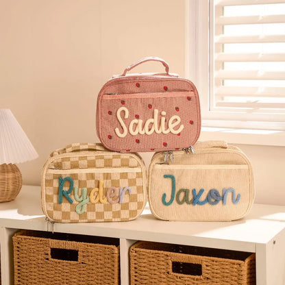 Personalized Kids Corduroy Lunch Bag - Sokidsun