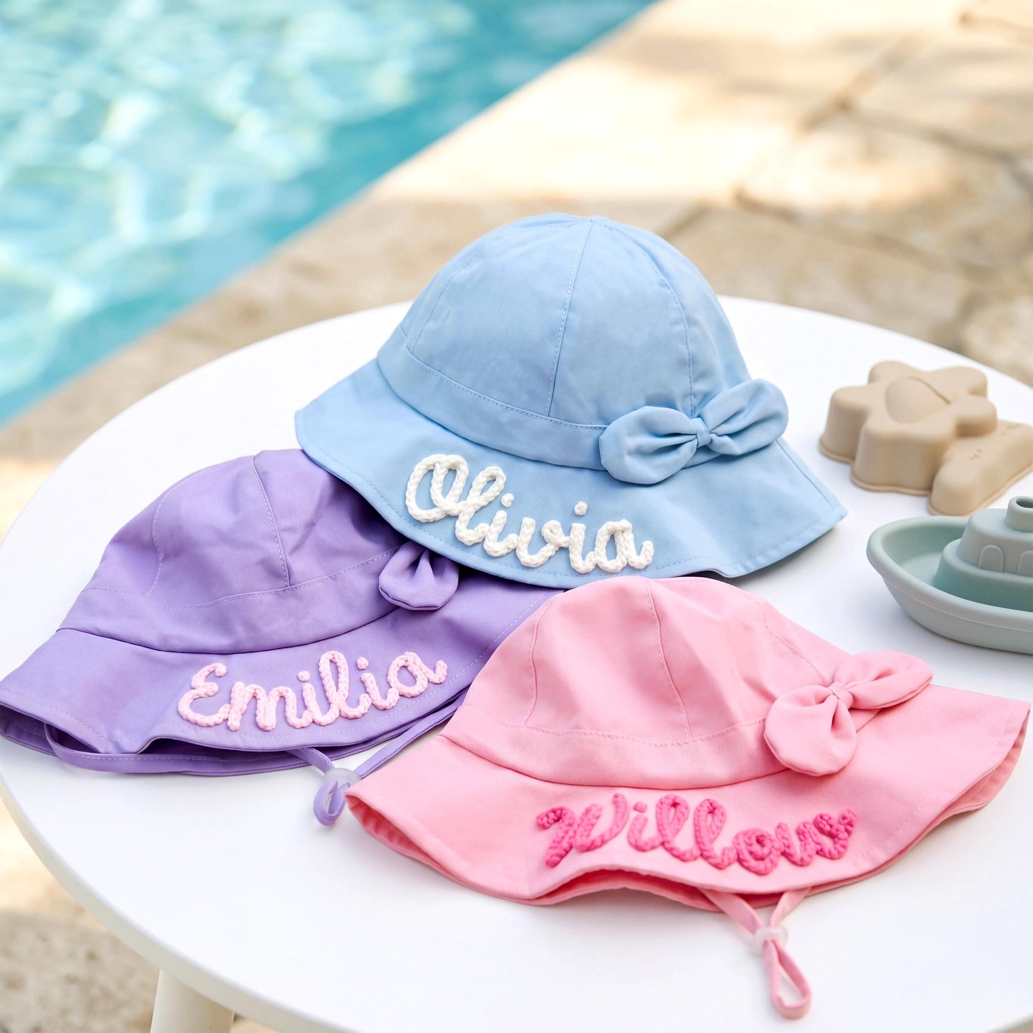 Personalized Girls Sun Hat with Custom Name