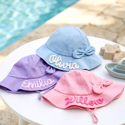 Personalized Girls Sun Hat with Custom Name