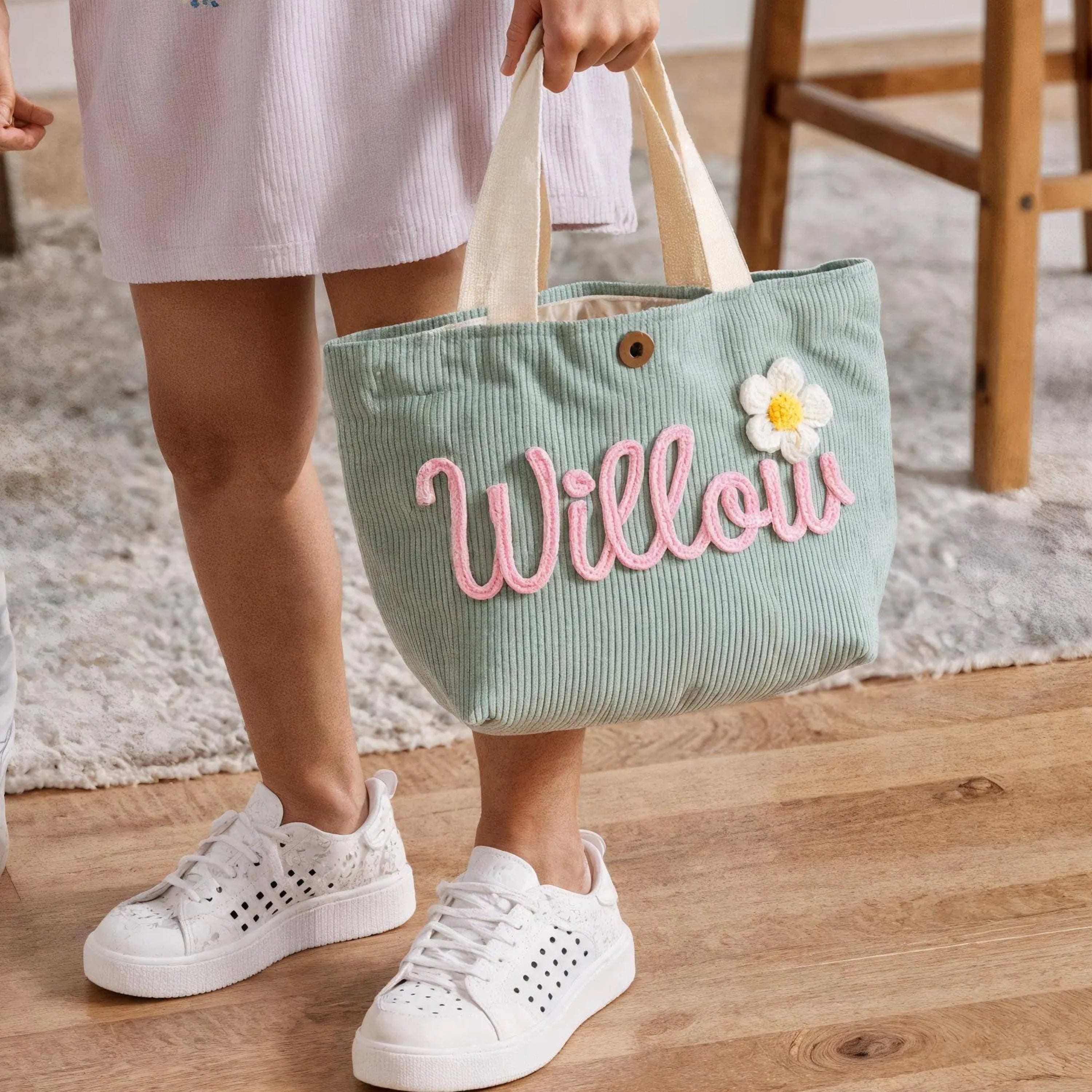 Personalized Kids Corduroy Tote Bag - Sokidsun