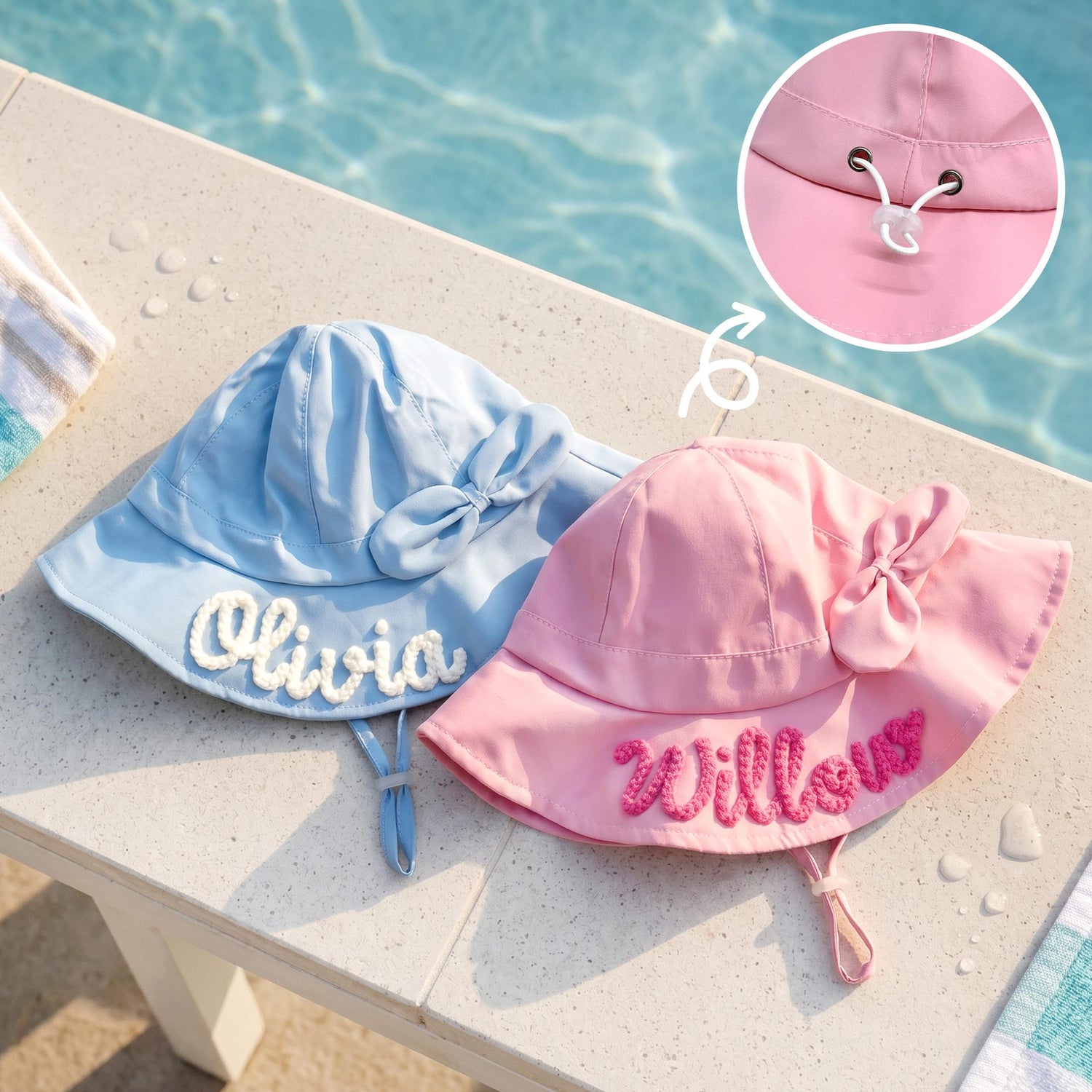 Personalized Girls Sun Hat with Custom Name