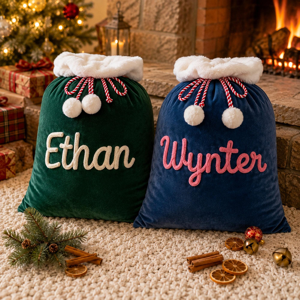 Personalized Christmas Keepsake Santa Sack for Kids with Custom Name