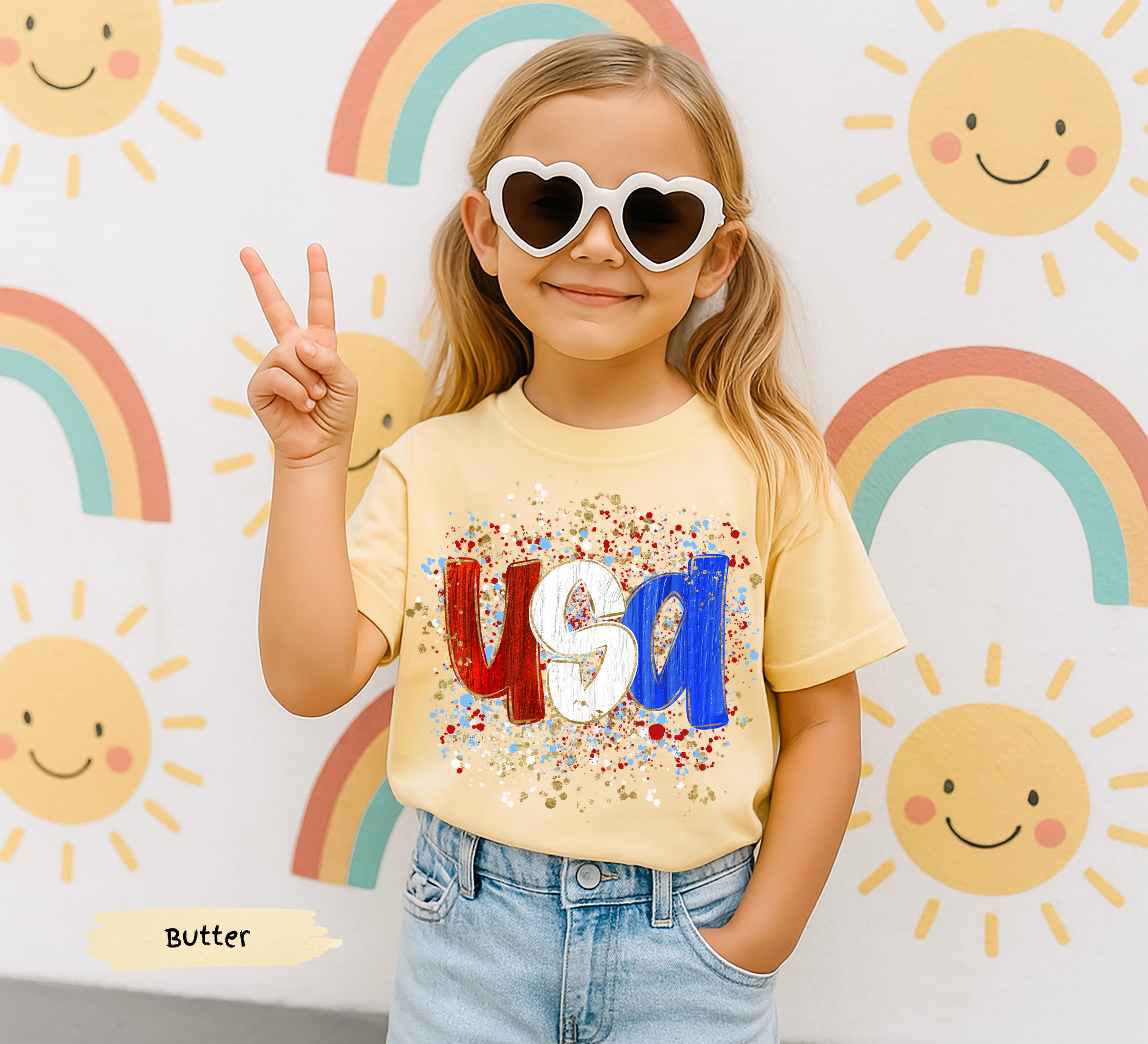 America 250th Anniversary Paint Splash Kids T-Shirt