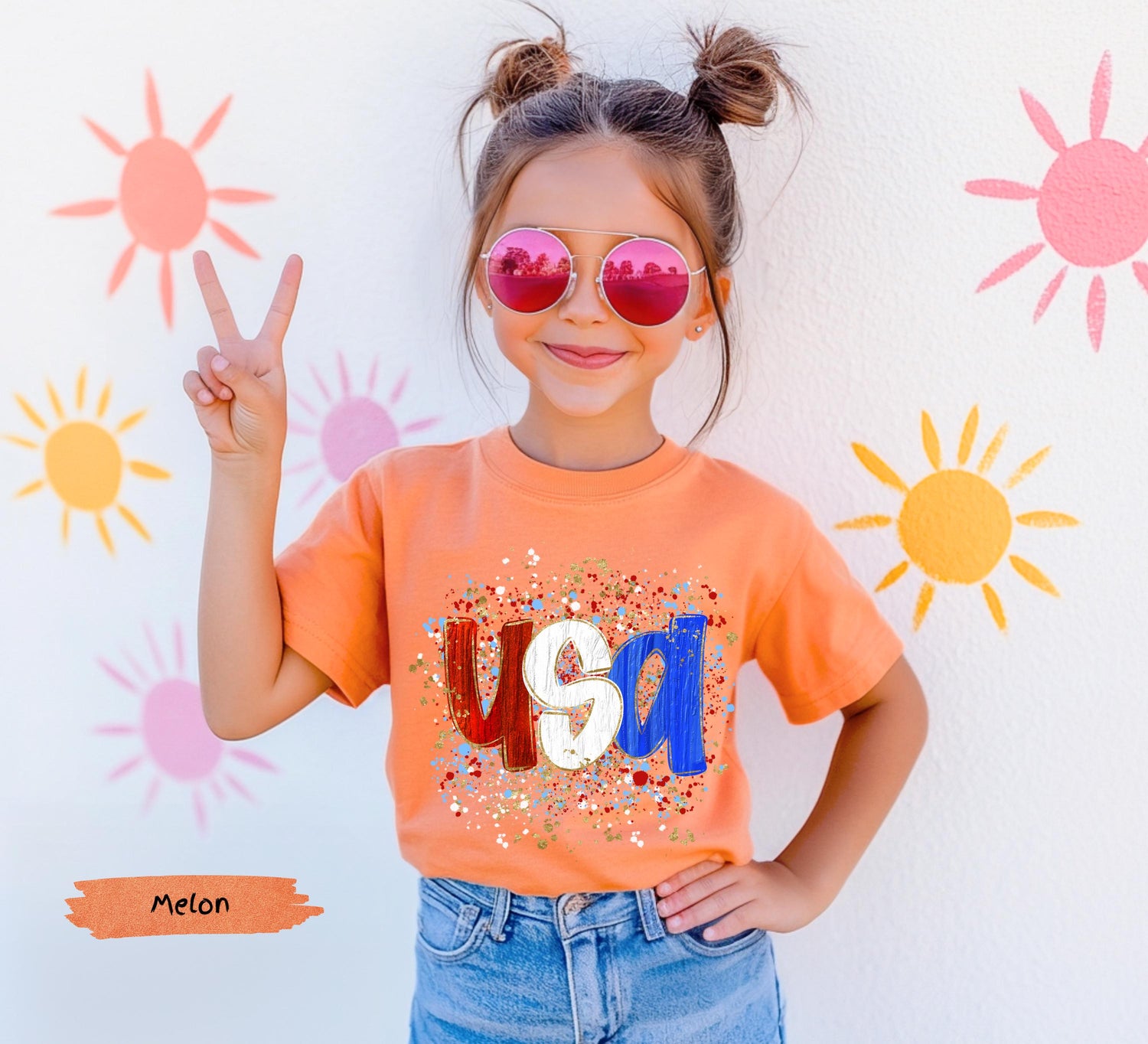 America 250th Anniversary Paint Splash Kids T-Shirt