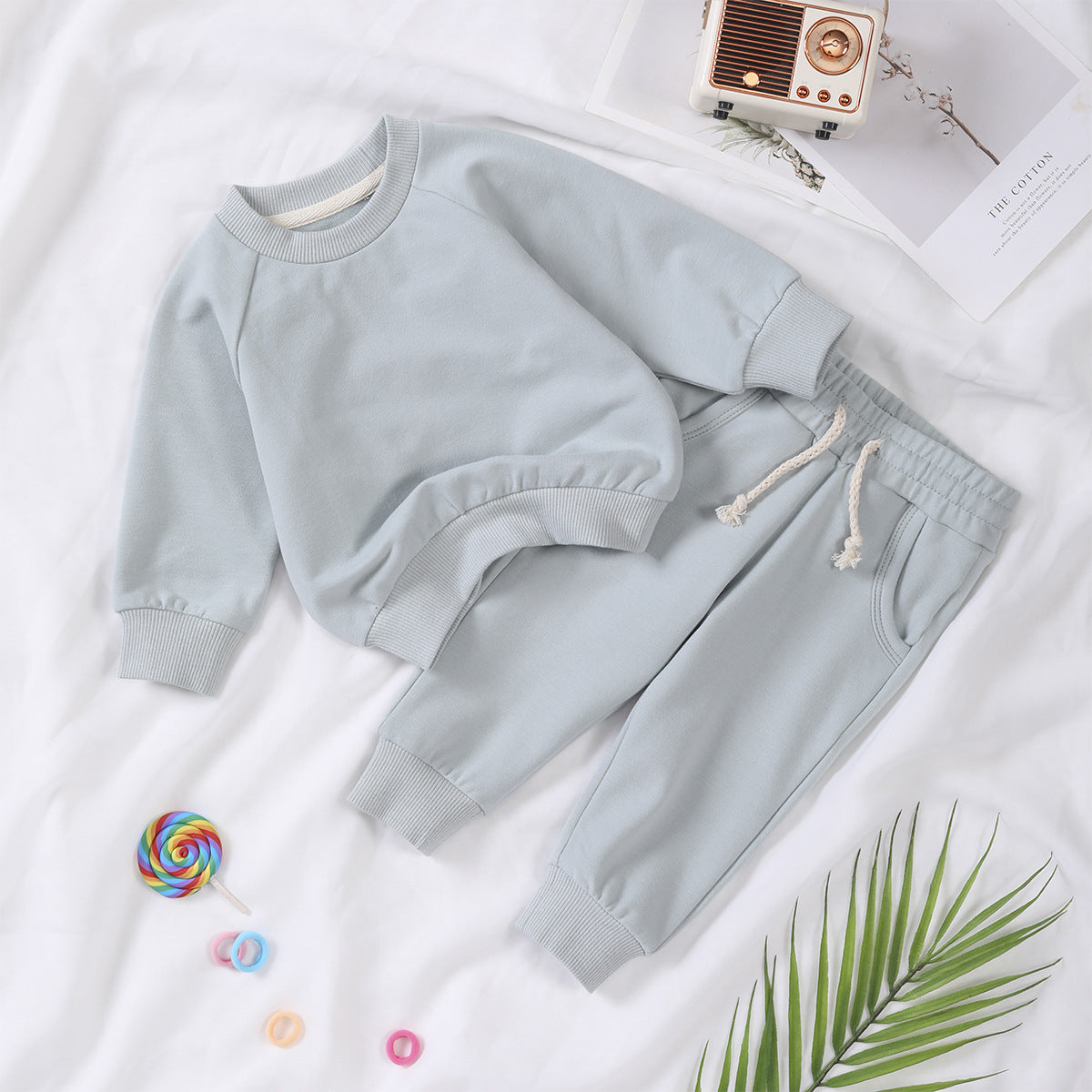 Personalized Toddler Solid Color Hoodie Jogger Set - Sokidsun