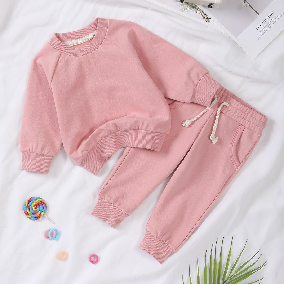 Personalized Toddler Solid Color Hoodie Jogger Set - Sokidsun