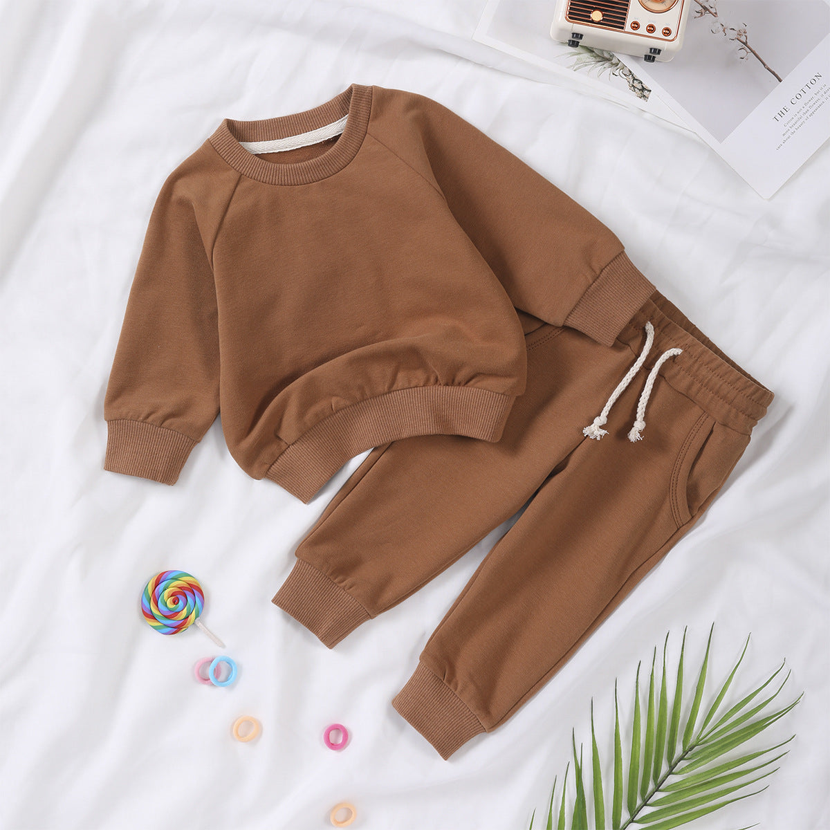 Personalized Toddler Solid Color Hoodie Jogger Set - Sokidsun