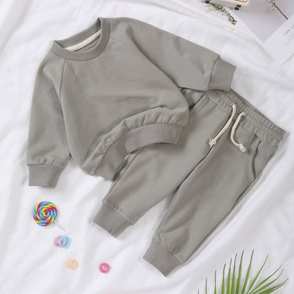 Personalized Toddler Solid Color Hoodie Jogger Set - Sokidsun