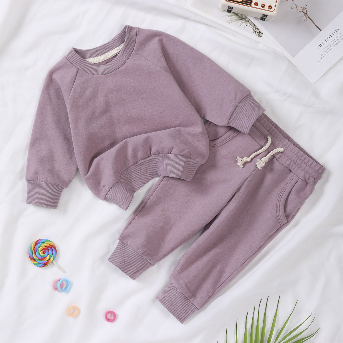 Personalized Toddler Solid Color Hoodie Jogger Set - Sokidsun