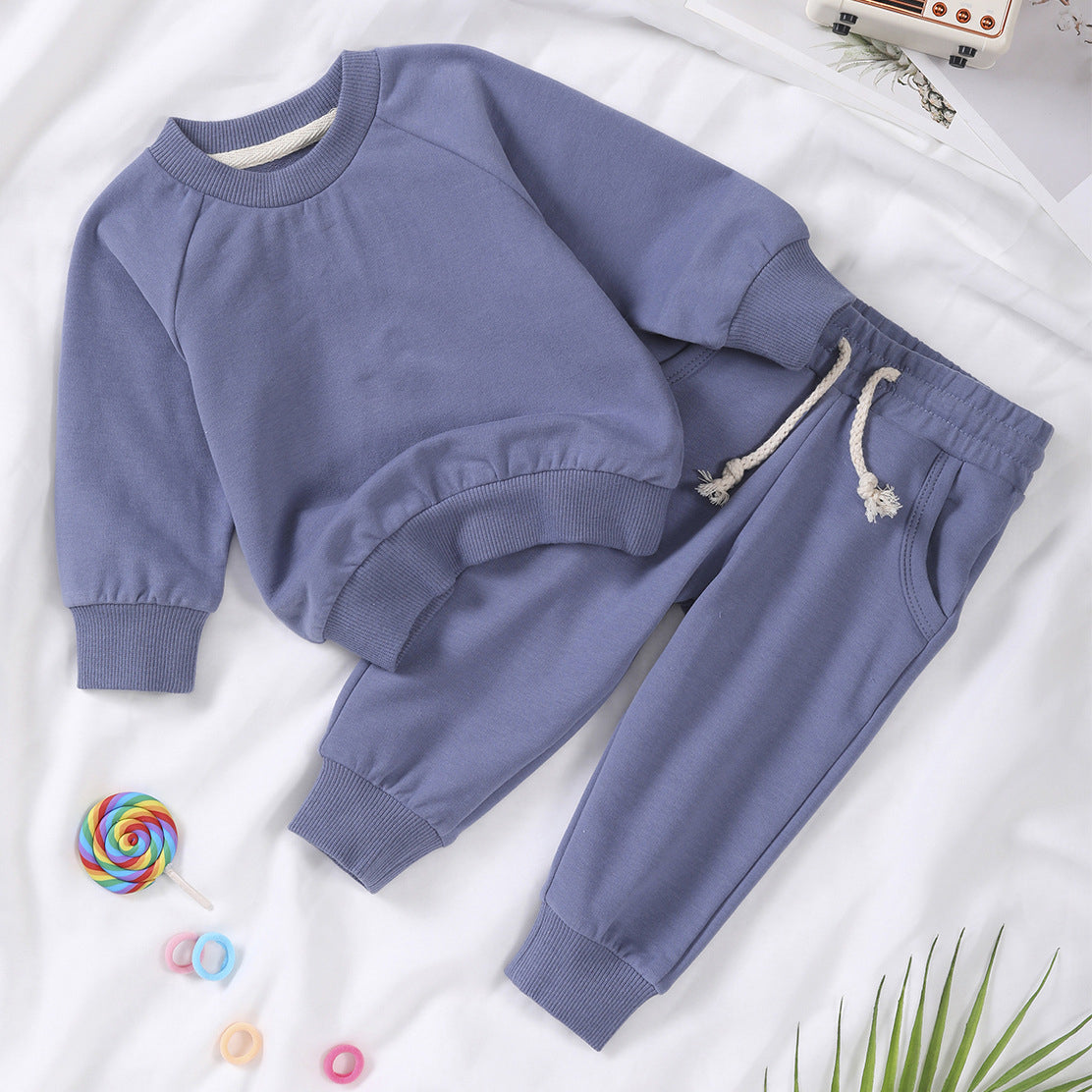 Personalized Toddler Solid Color Hoodie Jogger Set - Sokidsun