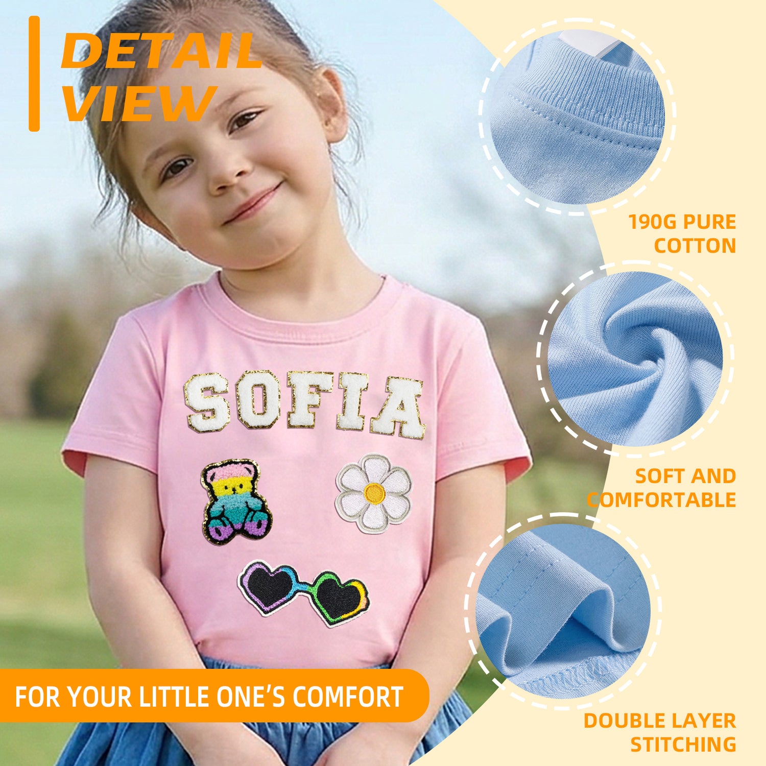 Personalized Patch T-shirt for Kids - Sokidsun