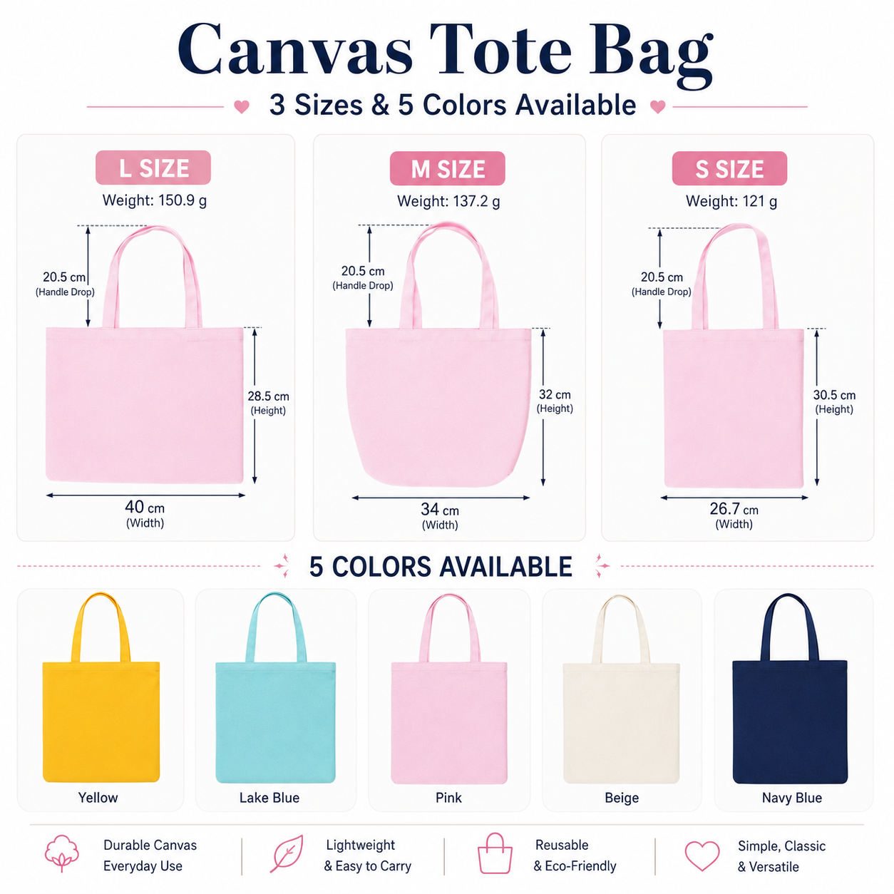 Personalized Embroidered Name Canvas Tote Bag with Decorative Badges