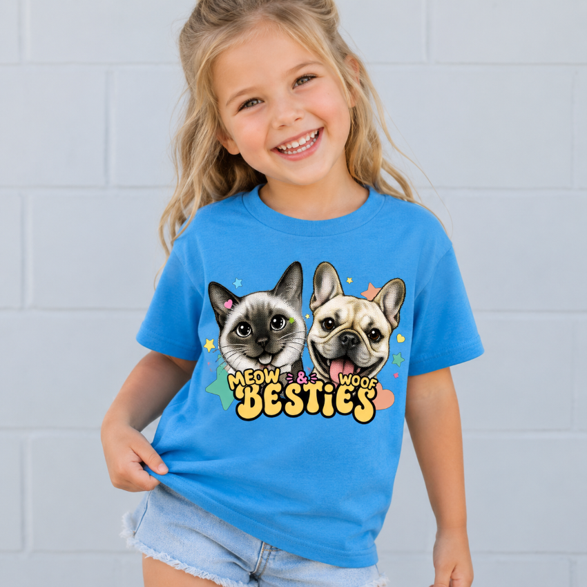 Personalized Kids’ Cute Pet Best Friends T-Shirt