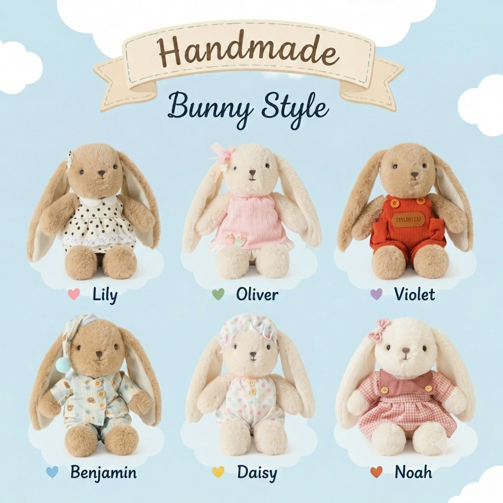 Personalized Bunny Plush: Nursery Rabbit Doll, Daycare Stuffed Animal, Baby Girl Shower Gift