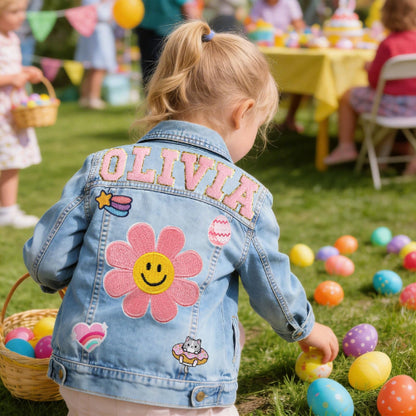 Personalized Kids Patch Denim Jacket - Sokidsun