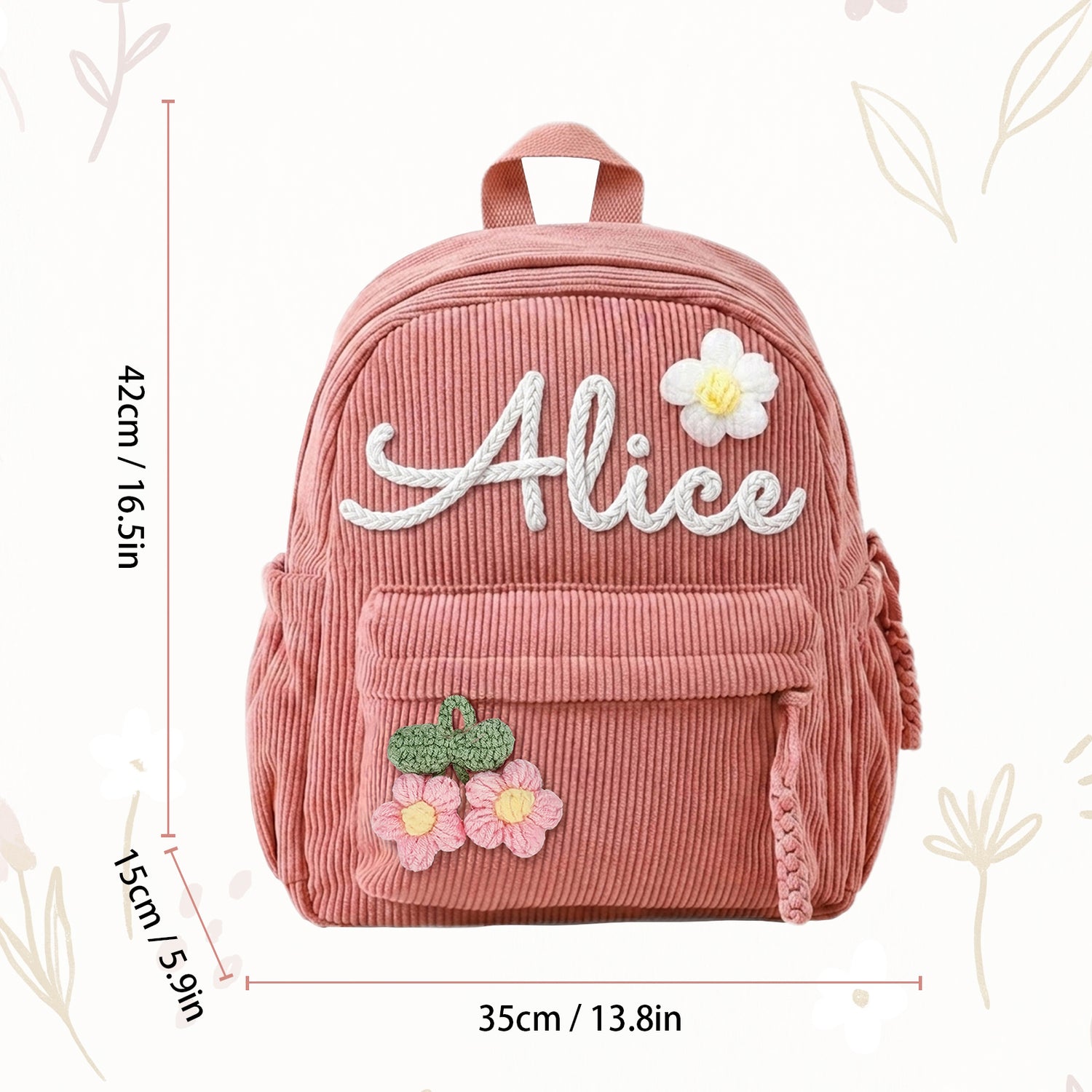 Personalized Back-to-School Corduroy Backpack for Kids
