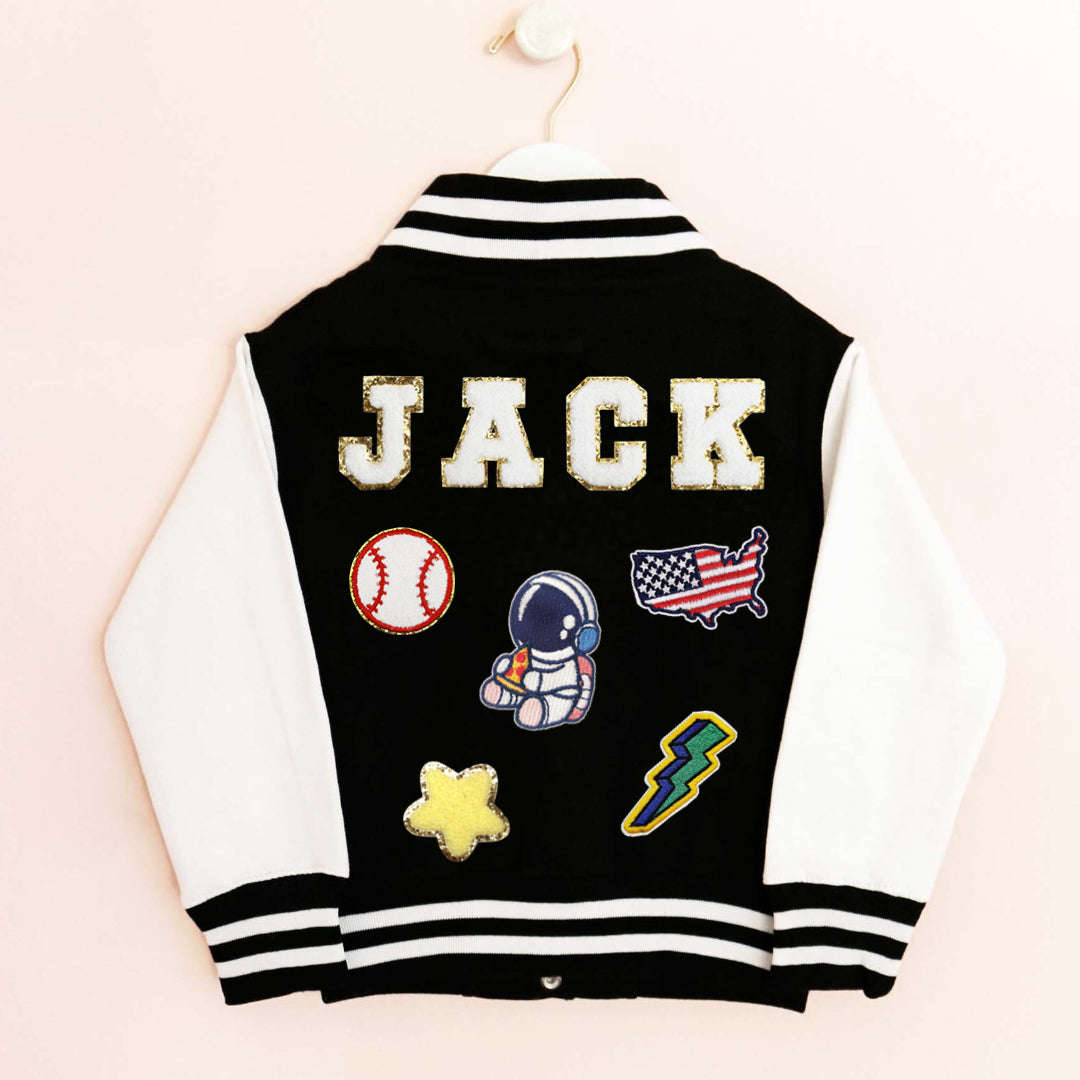 Personalized Kids Baseball Patch Jacket - Sokidsun