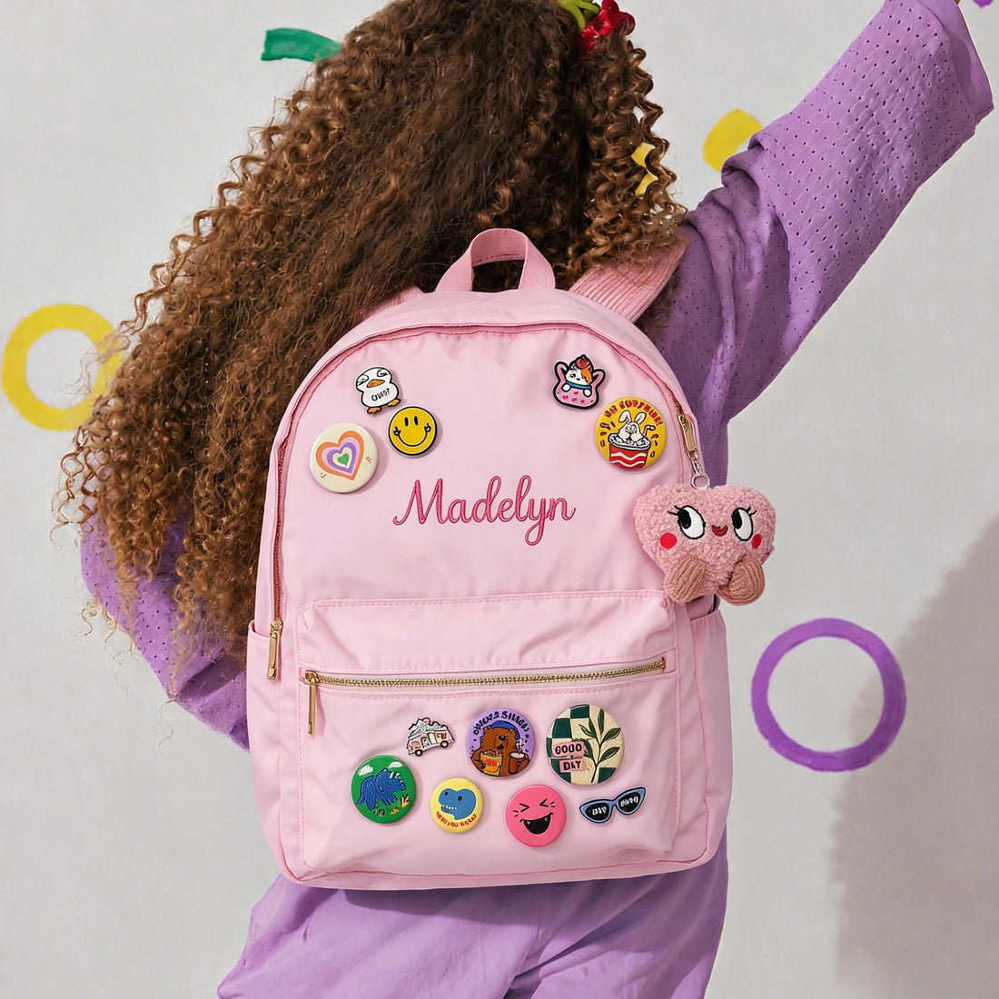 Personalized Badges Backpack with Embroidered Name