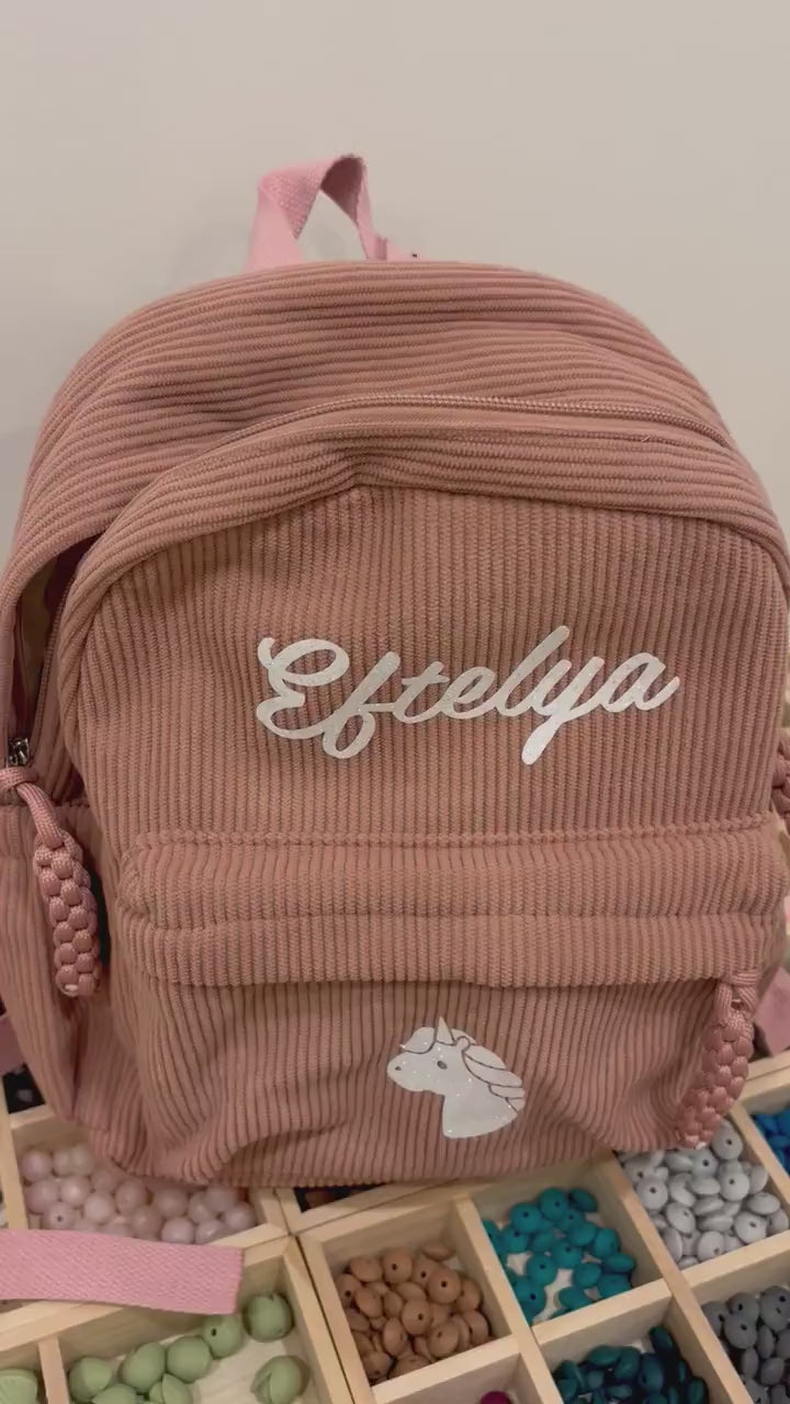 Personalized Kids Corduroy Backpack