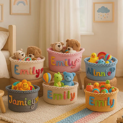 Personalized Baby Cotton Rope Storage Basket