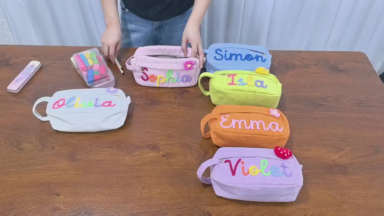 Personalized Kids Corduroy Pencil Case