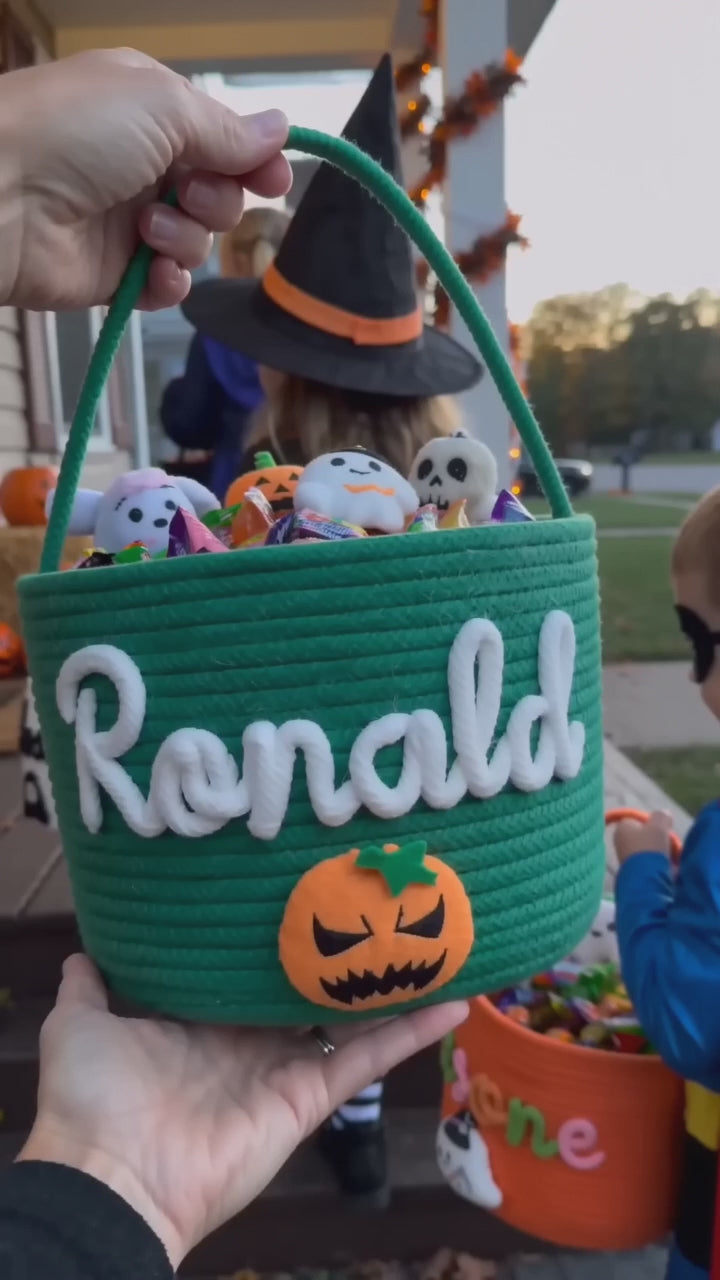 Personalized Halloween Trick or Treat Basket
